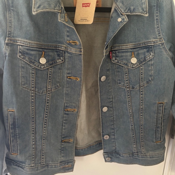 Levi’s Original Trucker Jacket Washed Look Stretch M Women’s - Picture 3 of 8